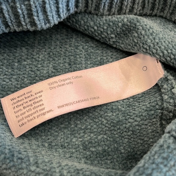 Eileen Fisher Boxy Velour Top | Teal Ribbed‎ Cotton | Size Medium - Picture 6 of 10